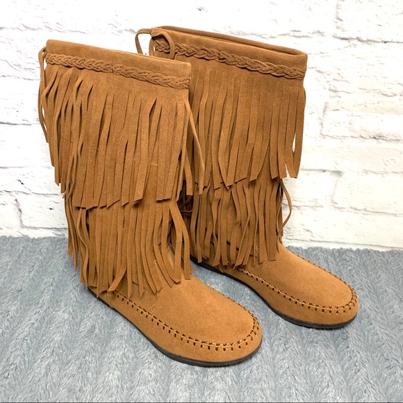 Womens Rampage Fringe Moccasin 